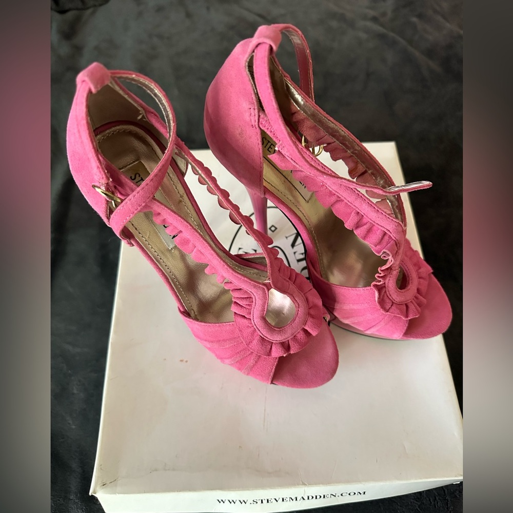 Pink Steve Madden Suede Heels